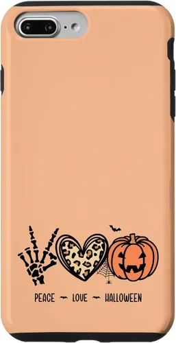 Vista 9 de Funda para iPhone 13 Pro Max Peace Love Halloween Murciélagos Arañas Calabaza Leopardo Corazón