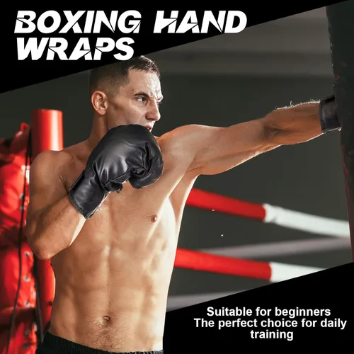 Vista 5 de Kanayu Juego de 7 piezas de guantes de boxeo de 16 onzas, casco para la cabeza, protectores bucales, equipo para adultos, jóvenes, principiantes