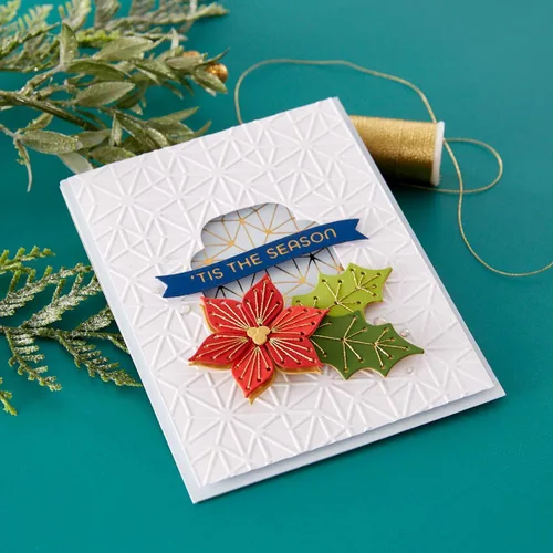 Vista 3 de Spellbinders S4-1299 - Troqueles de Pascua cosidos y acebo grabados de la colección cosida para Navidad