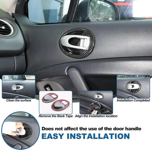 Vista 5 de Sekhyna Tazón para manija interior de puerta de ABS compatible con Mitsubishi Eclipse 2006-2011, manija interior izquierda y derecha, tazón, ABS