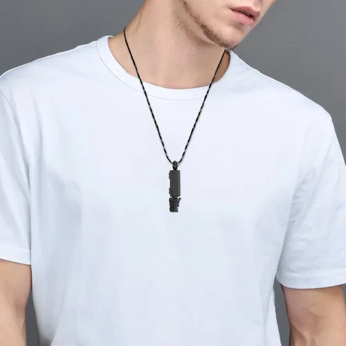 Vista 3 de Imrsanl Collar de urna para cenizas para hombres adultos de acero inoxidable con diseño de camión de 18 ruedas, joyería de cremación, colgante