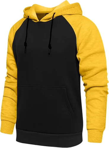 Vista 3 de Sudaderas con capucha y sudaderas de moda para hombre, estilo casual, con retazos, ajustadas, con capucha, de manga larga
