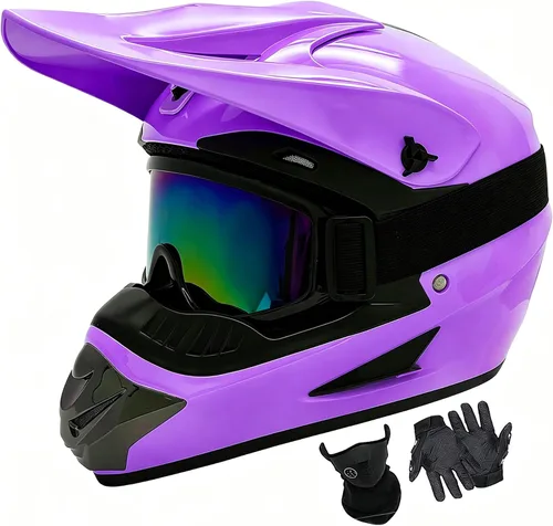 Vista 17 de Youth Dirt Bike ATV Off Road Motorcycle Helmets DOT Approved Blanco
