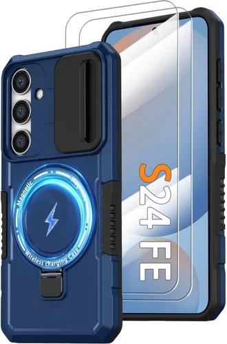 Vista 28 de Funda magnética para Samsung Galaxy Note 20 Ultra con soporte de anillo [con protector de pantalla] [Compatible con carga inalámbrica MagSafe] Funda
