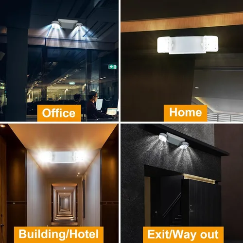 Vista 7 de Commercial LED Emergency Lights with Battery Backup, 2 Head Indoor Fixture, AC120-277V Hardwired 6 PCS