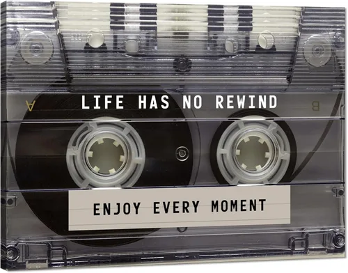 Vista 39 de Novatique Arte de Pared de Cinta de Casete Decoración de Sala de Música Póster Impreso Life Has No Rewind Casete Lienzo Arte de Pared Pósters
