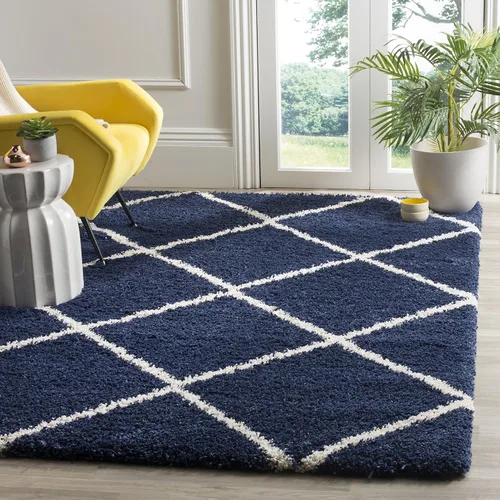 Vista 114 de SAFAVIEH Hudson Shag Collection - Alfombra decorativa de 2 x 3 pies, color beige y marfil, diseño moderno de enrejado, no desprende pelusa