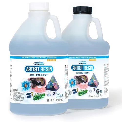 Vista 6 de TotalBoat Artist Resina Epoxi - Kit de Galón de 128 Oz. con Proporción de Mezcla 1:1 y Resistencia UV - Fórmula de Fundición Cristalina Transparente