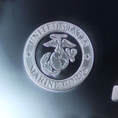 Vista 5 de 2025 P 1 oz American Silver Eagle U.S. Marine Privy Proof Coin PR-70 Deep Cameo (primer día de emisión - etiqueta marina) con embalaje