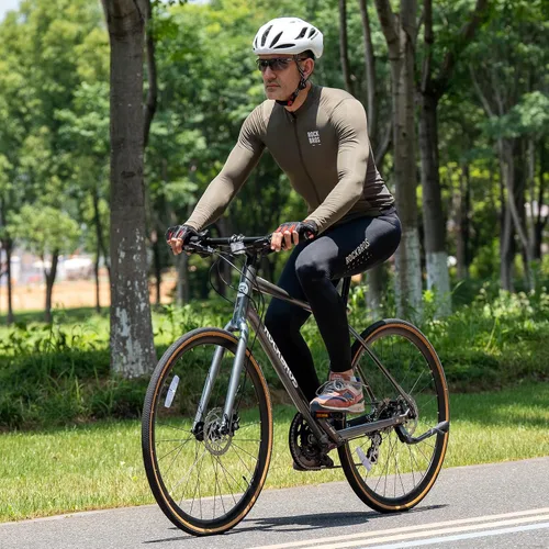 Vista 7 de ROCKBROS Guantes de ciclismo para hombres y mujeres con almohadilla antideslizante que absorbe los golpes, guantes de ciclismo sin dedos, ligeros