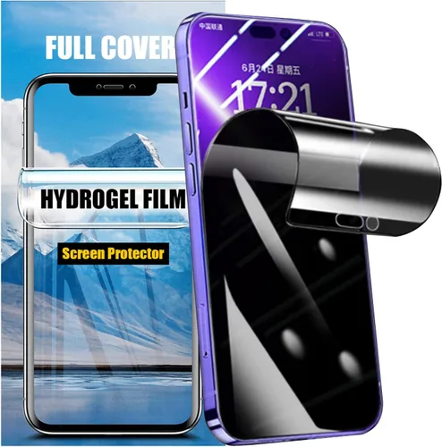 Vista 7 de LOOKSEVEN Paquete de 2 películas de hidrogel de privacidad para Samsung Galaxy Note 8, protector de pantalla de TPU suave transparente de alta