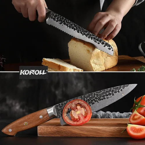 Vista 7 de Juego de cuchillos de chef japoneses profesionales, juego de cuchillos de cocina de 5 piezas, cuchillos de cocina de acero inoxidable de alto