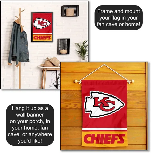 Vista 5 de Bandera de jardín de doble cara de Kansas City Chiefs