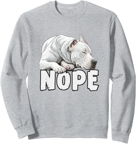 Vista 3 de Dogo Argentino Nope Funny Lazy Pet Dog Cute Sweatshirt