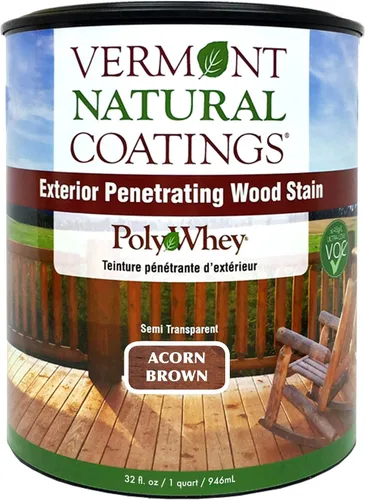Vista 22 de Vermont Natural Coatings PolyWhey - Tinte penetrante exterior - Cedro dorado - Galón