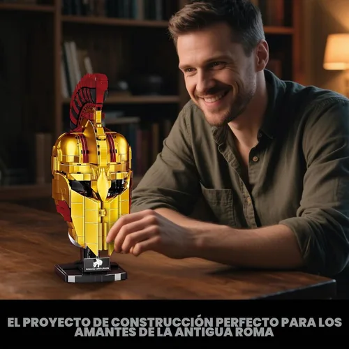 Vista 4 de Ideas Casco de Centurión Romano Juego de Construcción, Modelo de Exhibición para el Hogar de Casco de Soldado Genial Coleccionable, Compatible