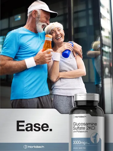 Vista 6 de Horbäach Sulfato de Glucosamina 2KCI con Potasio 3000mg 240 Cápsulas Suplemento sin OMG y sin gluten