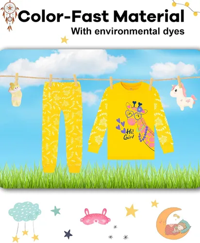 Vista 7 de Pijamas de Navidad para niños y niñas de 18 meses-12 años, ropa de dormir 100% algodón