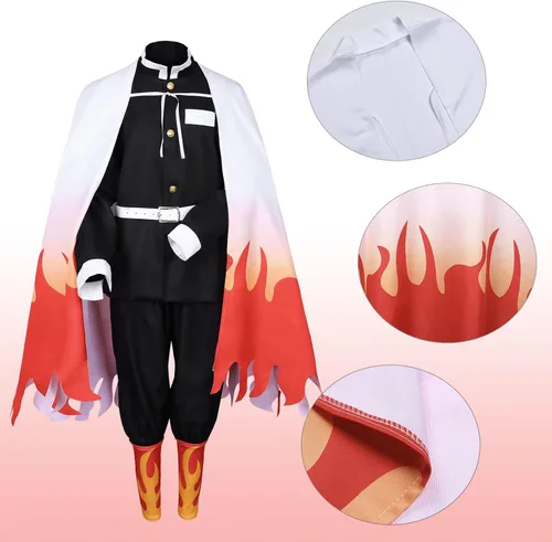 Vista 3 de Demon Slayer Tanjiro Nezuko Cosplay para niños, Shinobu Zenitsu Giyuu Tomioka Kimono Cosplay Disfraz con aretes para mujer
