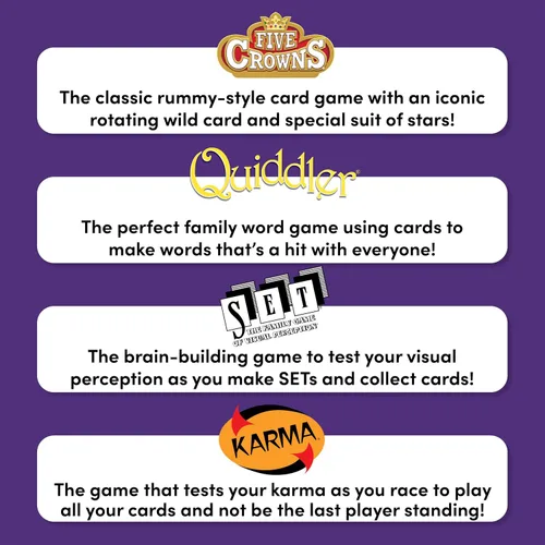 Vista 4 de Paquete de 4 juegos de cartas para niños de Five Crowns