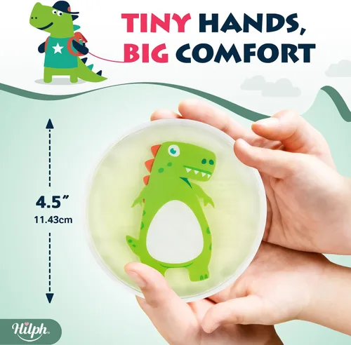 Vista 5 de Paquetes de hielo para niños para golpes - Paquete de 3 lindos paquetes de hielo de gel de dinosaurio reutilizables para lesiones, golpes