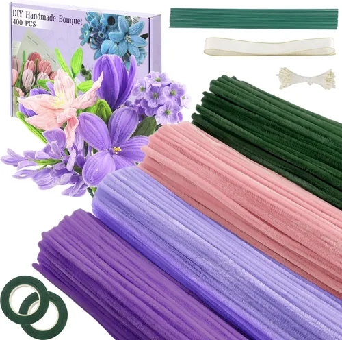 Vista 11 de 1000 piezas de limpiadores de tuberías para manualidades, kit de 18 colores surtidos