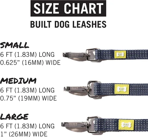 Vista 5 de BUILT Pet Nightsafe - Correa para perro pequeña, azul marino y amarillo