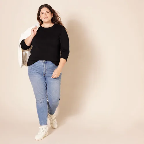 Vista 8 de Tienda Essentials Womens 100% Cotton Crewneck Sweater (Available in Plus Size)