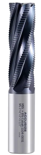Vista 10 de Accusize Industrial Tools Diente fino M42 8% cobalto Tialn desbaste molino de extremo, 1 '' de diámetro, 1 '' diámetro del vástago, 2 '' longitud