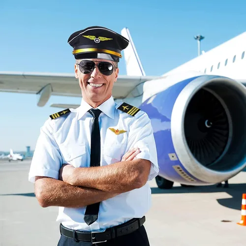 Vista 7 de Matiniy Disfraz de capitán piloto de aerolínea, incluye camisa, sombrero de piloto, corbata, gafas de sol, insignia para adultos, disfraz de aviador
