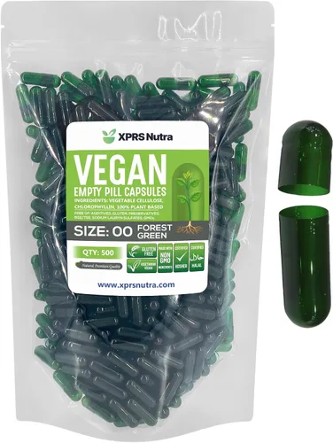 Vista 25 de XPRS Nutra Cápsulas vacías de tamaño 00 – 100 cápsulas veganas vacías – Pastillas vacías vegetarianas – Relleno de cápsulas vegetales DIY