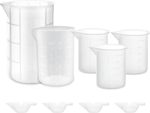Vista 8 de Gartful Vasos medidores de silicona de 3.4 fl oz para mezcla de resina, 6 tazas mezcladoras para resina epoxi, moldes de fundición de joyas, pintura