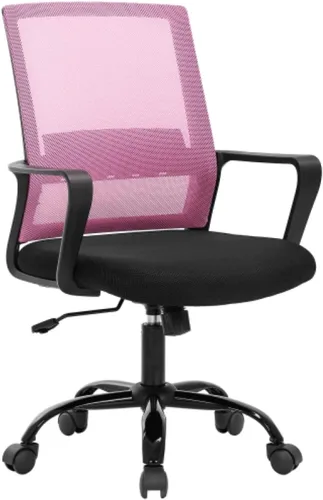 Vista 9 de Silla de escritorio ergonómica de malla, silla de computadora con soporte lumbar y reposabrazos, silla de escritorio ajustable para computadora