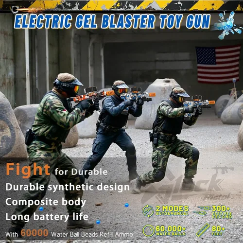 Vista 4 de Pistola eléctrica de bolas de gel, pistola automática de bolas de salpicadura de alta velocidad con más de 80,000 y gafas protectoras, juguetes