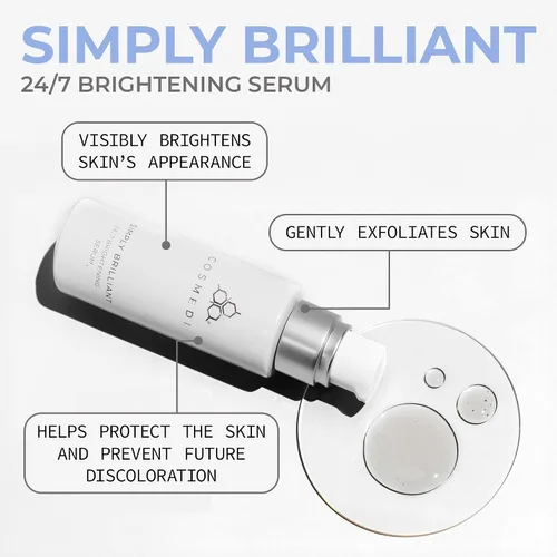 Vista 2 de COSMEDIX Simply Brilliant - Suero facial iluminador 24/7, suero facial exfoliante para líneas finas, arrugas y tono de piel desigual, cuidado