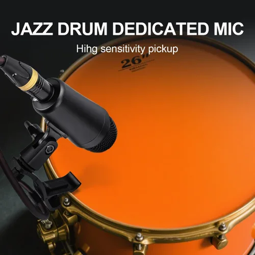 Vista 9 de W IN-MIX Kit de micrófono de batería G7 de 7 piezas, construcción totalmente metálica con salidas XLR, micrófonos dinámicos para patada, trampa