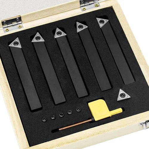 Vista 9 de Juego de soporte de insertos de torneado de carburo indexable de 1/2 "para tornos de mecanizado, juego de 5 piezas de herramientas de torno de metal