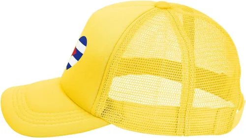 Vista 4 de Gorra de béisbol con diseño de bandera cubana con diseño de amor y espalda de malla