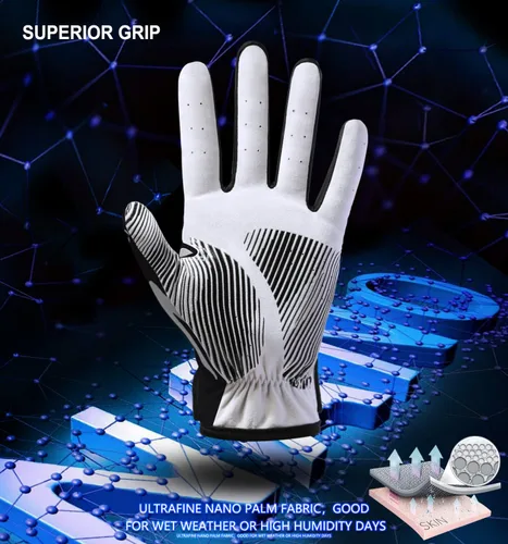 Vista 4 de Guante de golf para hombre, cuero transpirable con excelente agarre y guante de golf duradero y duradero, perfecto para adultos, ideal