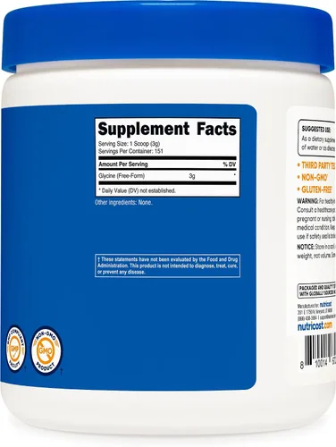 Vista 5 de Nutricost - Glicina en polvo 1 lb - Sin OMG, sin gluten