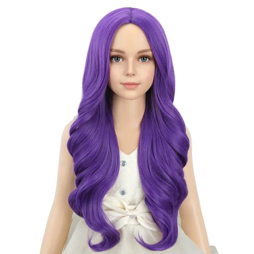 Vista 12 de PATTNIUM Peluca larga y ondulada rubia oscura para niños y niñas, peluca Rubio ceniza