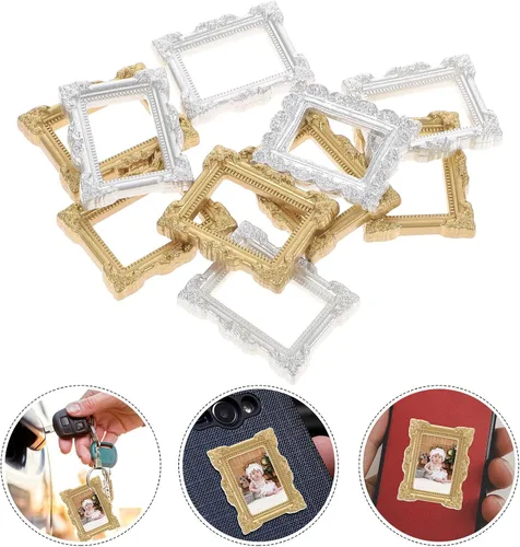 Vista 3 de FUOYLOO 10Pcs Mini Photo Frame Decor, Resin DIY Craft Making