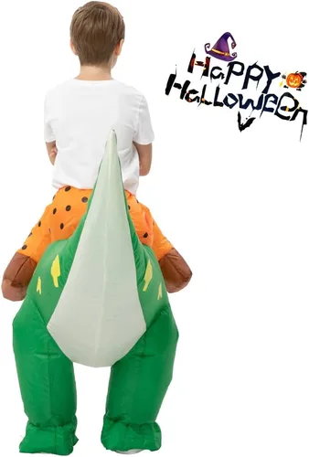 Vista 7 de Fasyou Inflatable Dinosaur Costumes for kids, Inflatable Costume Dinosaur Riding a T-Rex Air Blow-up Halloween Costumes for Boys Girls Riding Funny