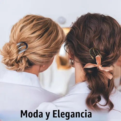 Vista 4 de 6 piezas de horquillas francesas, horquilla de cabello en forma de U estilo retro con dientes internos, horquillas francesas para el cabello