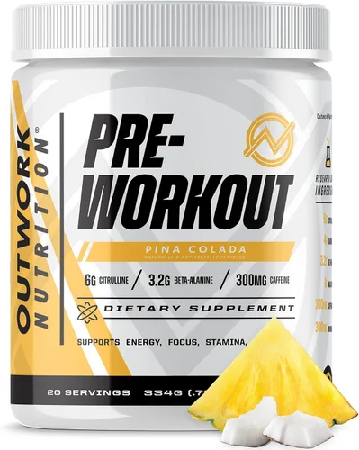 Vista 11 de Outwork Nutrition Preentrenamiento para hombres y mujeres - Nootropic Pre entrenamiento sin creatina, polvo de pre-entrenamiento con taurina