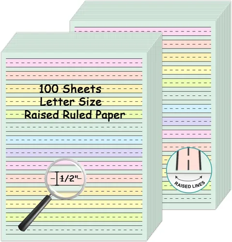 Vista 10 de 50 hojas de papel de escritura a mano de 0.5 pulgadas de ancho de línea