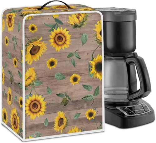 Vista 50 de Funda para cafetera, poliéster, azul, se adapta a la mayoría de máquinas de café estándar, protector resistente al polvo, huellas dactilares