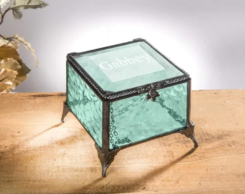 Vista 6 de Regalo personalizado para mujeres y niñas, caja de vidrio grabada, decoración decorativa, tocador, joyería, organizador de almacenamiento, recuerdo