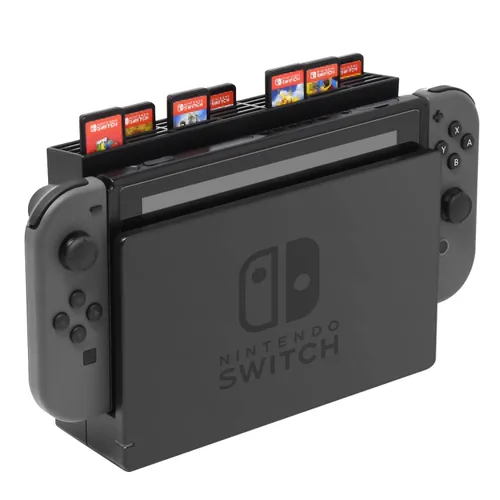 Vista 3 de Skywin Game Storage Tower + Game Card Stand for Nintendo Switch - Game Holder Disk Rack and Controller Organizer and a Card Case that Hold Up to 28