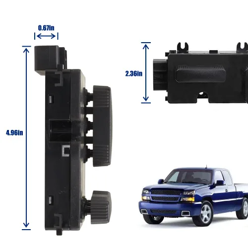 Vista 2 de Interruptor de ajuste eléctrico de asiento de 6 vías, interruptor del asiento del lado del pasajero #12450254 compatible con Cadillac Escalade Chevy